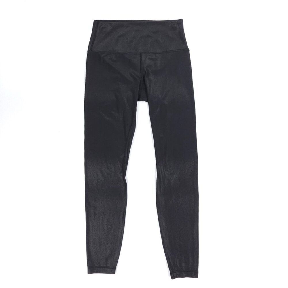 LULULEMON Align High-Rise Pant 28" Shine Radiate Foil Print Black Athleisure 8